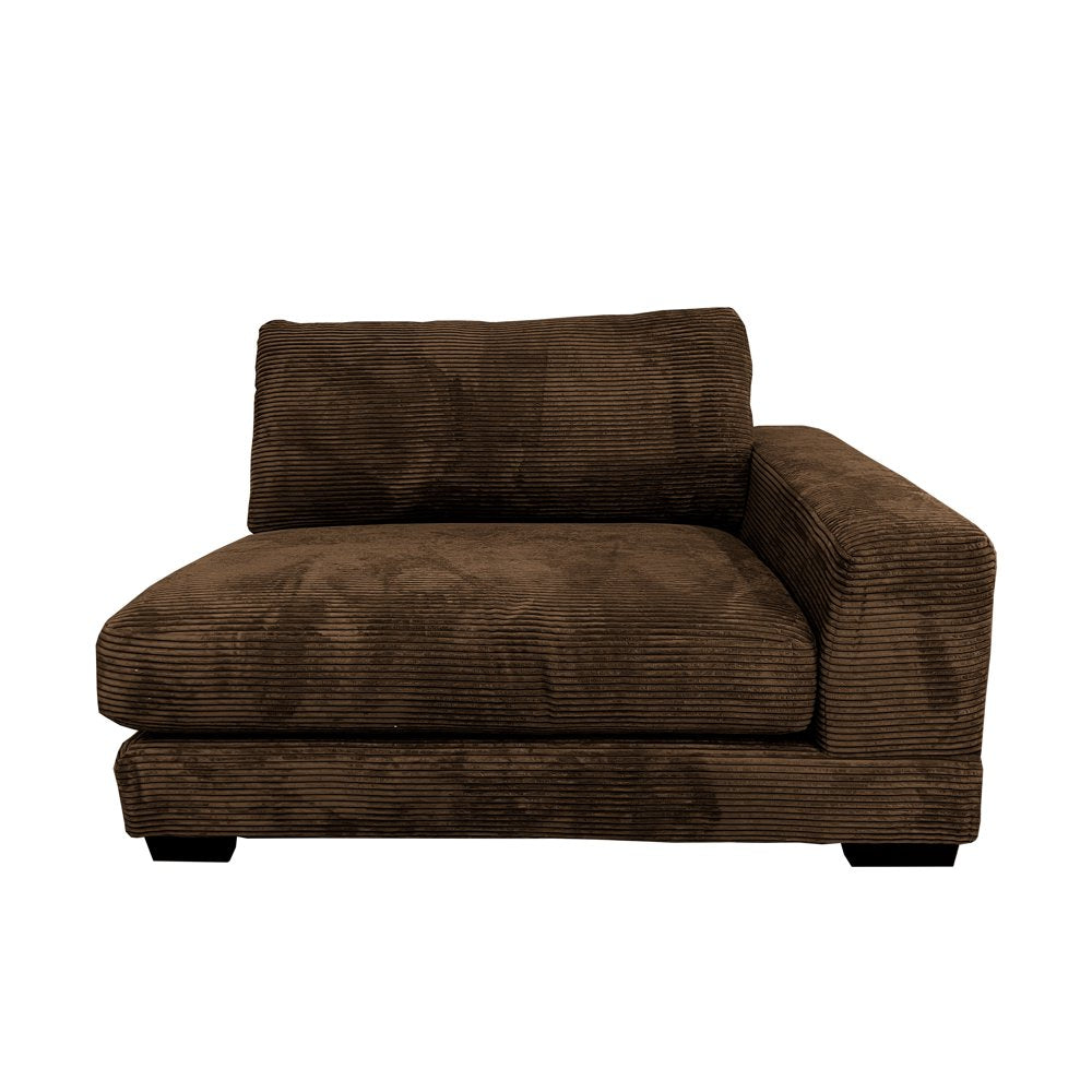 Luxurious Brown Corduroy Left-Facing 2-Piece Sectional - Brown Corduroy Couch