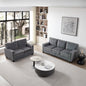 57 Inch Modern Upholstered 2 Seater Dark Grey Corduroy Loveseats