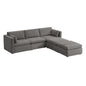 L Shaped Modular Oversized Corduroy Couch with Storage Ottoman