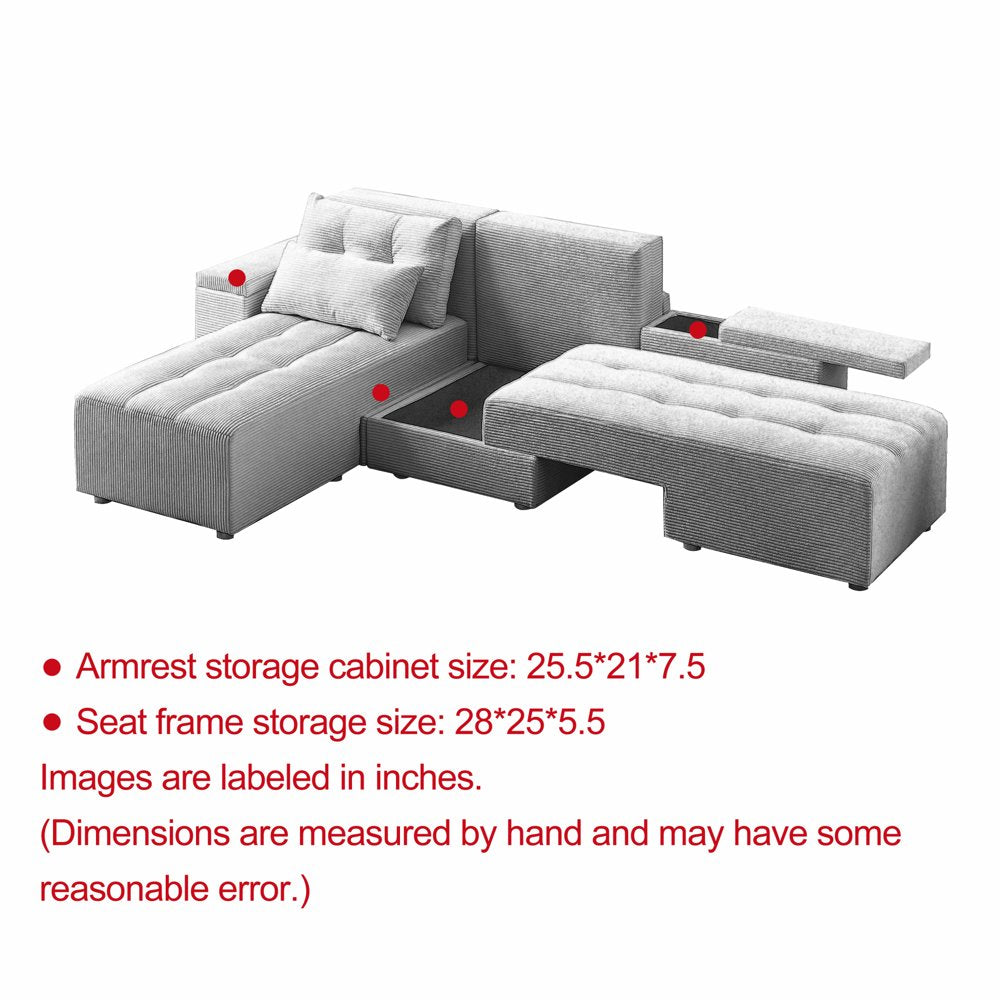 3 in 1 Convertible Oversized Corduroy Couch
