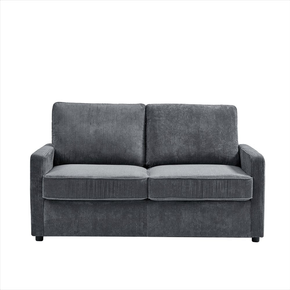 Manchester 70" Square Arms Gray Oversized Corduroy Couch