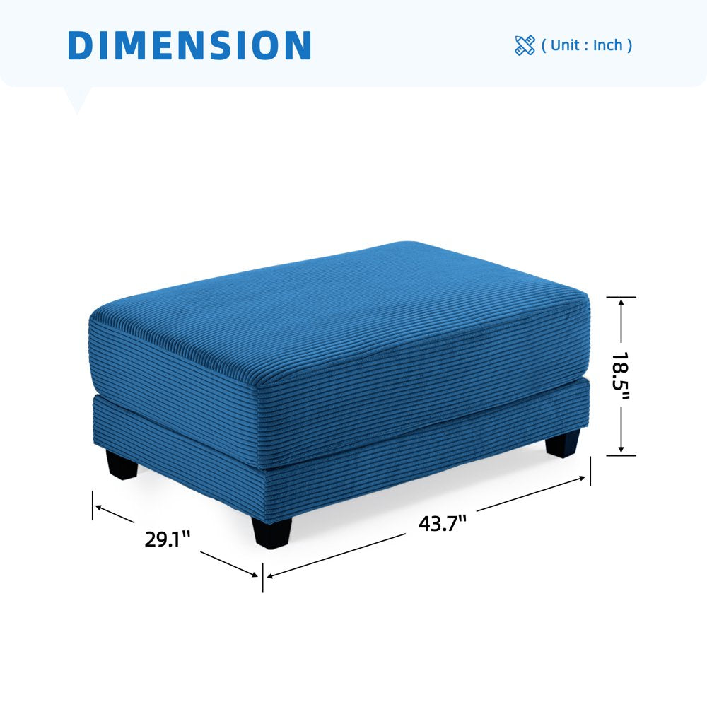 Modern U-Shape Oversized Corduroy Couch with 2 Ottoman