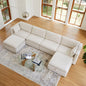 L Shaped Modular Oversized Corduroy Couch with Storage Ottoman