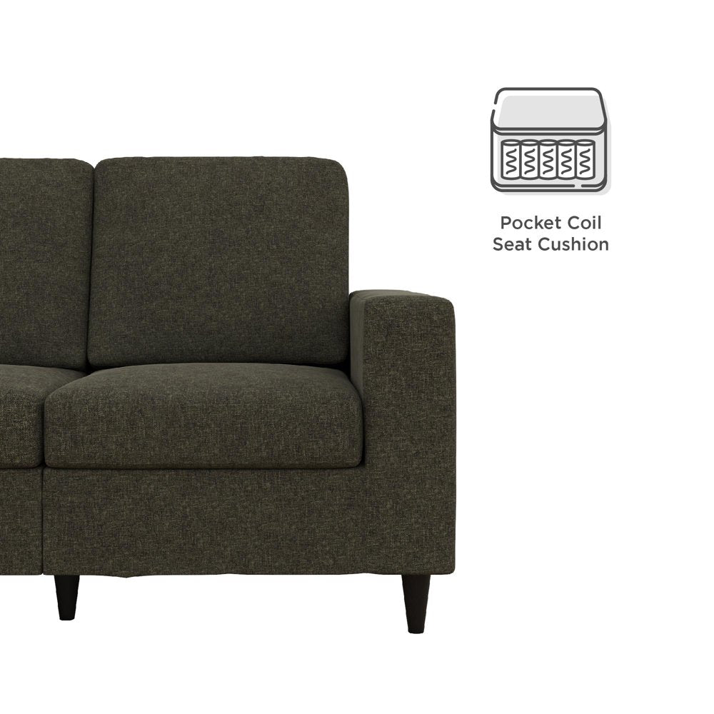 2 Seater Cooper Gray Linen Corduroy Loveseats 