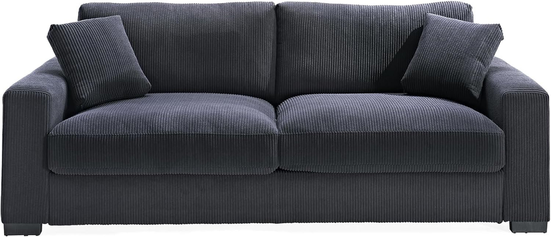 3-Seater Comfortable  Luxe Corduroy Couch Set with 2 Toss Pillows
