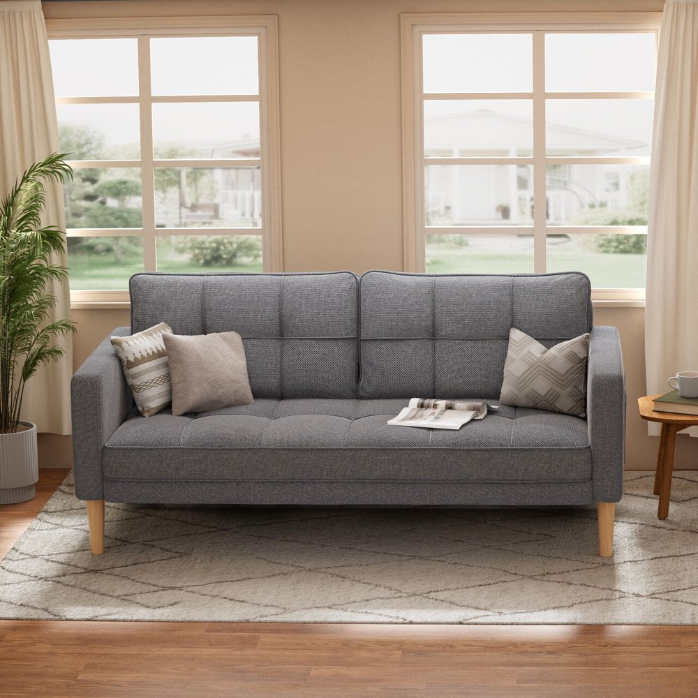 Gray Oversized Corduroy Couch with Large Storage Pockets