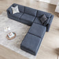 L Shaped Modular Oversized Corduroy Couch with Storage Ottoman