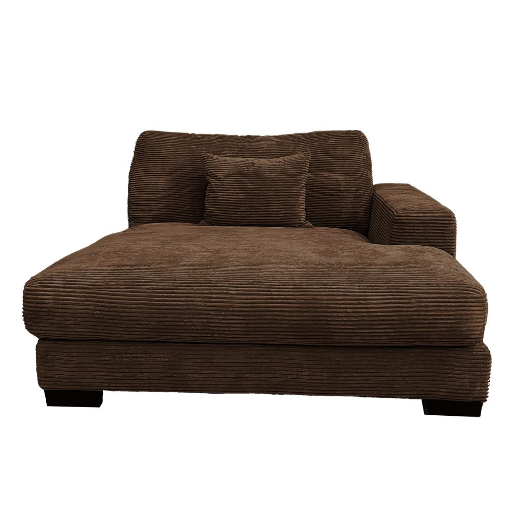 Luxurious Brown Corduroy Left-Facing 2-Piece Sectional - Brown Corduroy Couch