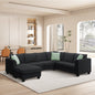 Convertible Modular U Shaped Oversized Corduroy Couch with Chaise