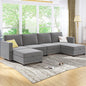 Convertible U L Shaped Oversized Corduroy Couch with Storage