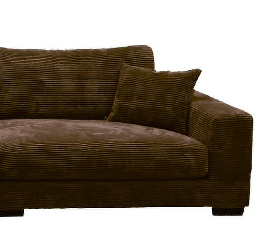 3-piece Left-Facing Luxurious Brown Corduroy  Sectional Couch