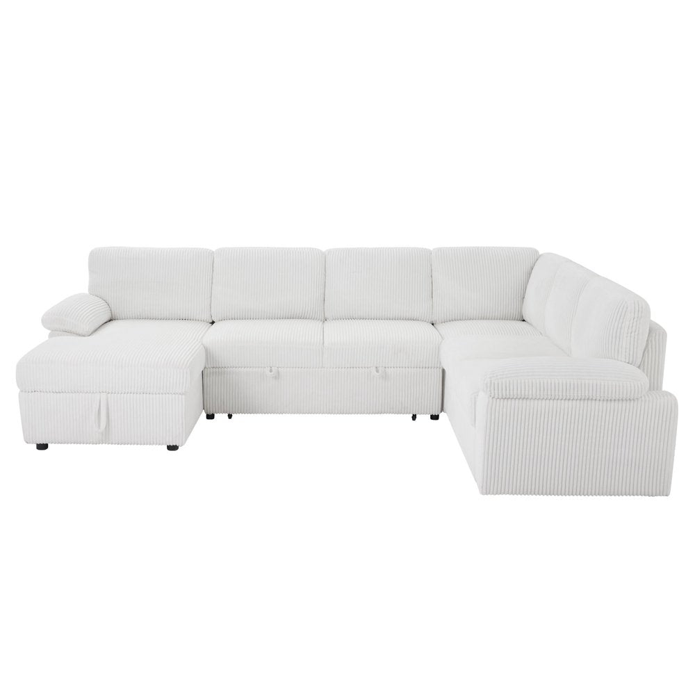 118" Modular L/U Shaped Oversized Corduroy Couch