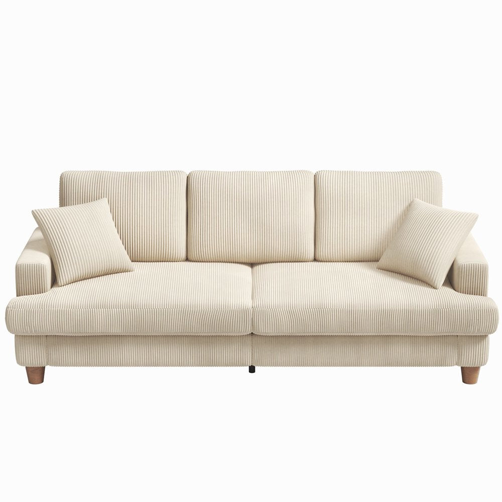 87" 3 Seater Oversized Corduroy Couch with Extra Deep Seats
