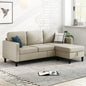 Free Combination Sectional Beige Oversized Corduroy Couch with Movable Ottoman