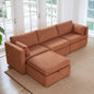 L Shaped Modular Oversized Corduroy Couch with Storage Ottoman