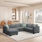 Convertible Modular U Shaped Oversized Corduroy Couch with Chaise