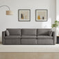 L Shaped Modular Oversized Corduroy Couch with Storage Ottoman