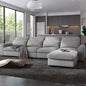 5 Seat Modern L-Shape Feather Filled Oversized Corduroy Couch with Reversible Chaise