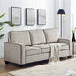 81" Wide Upholstered 3 Seater Beige Corduroy Loveseats with Storage