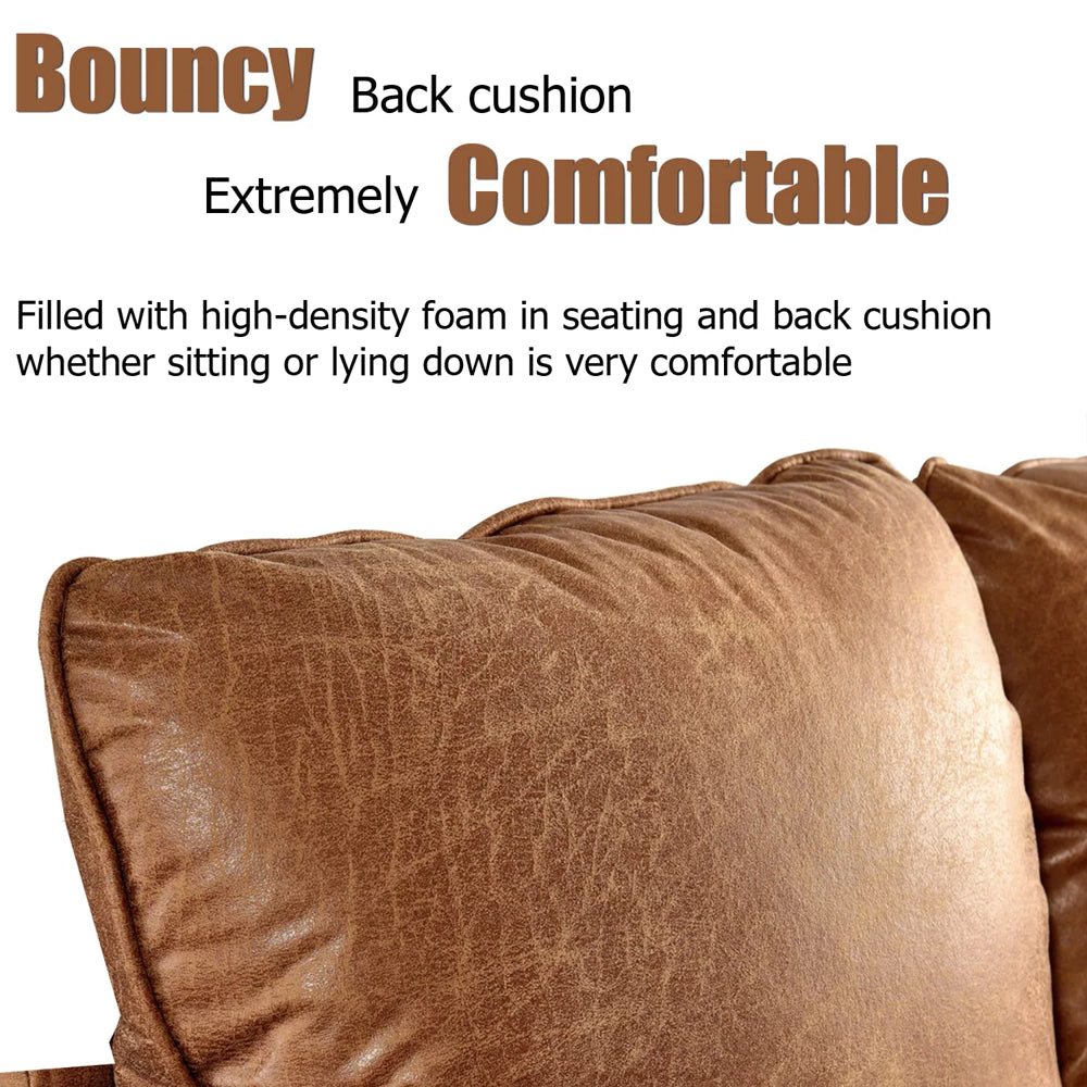 3 Seat 78.9'' Modern Camel Oversized Corduroy Couch with Square Arm