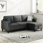 Free Combination Sectional Beige Oversized Corduroy Couch with Movable Ottoman