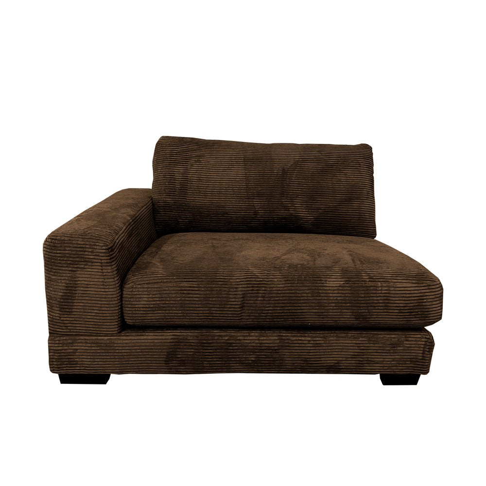 Luxurious Brown Corduroy Left-Facing 2-Piece Sectional - Brown Corduroy Couch