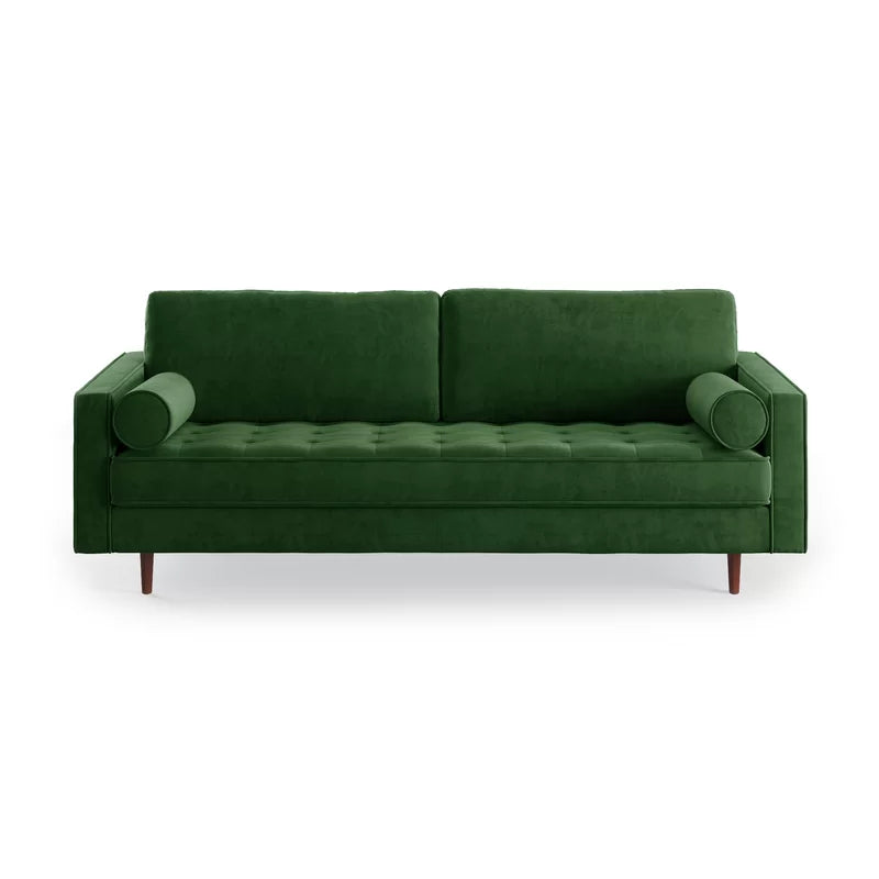 Geo Bohemian Green Corduroy Couch