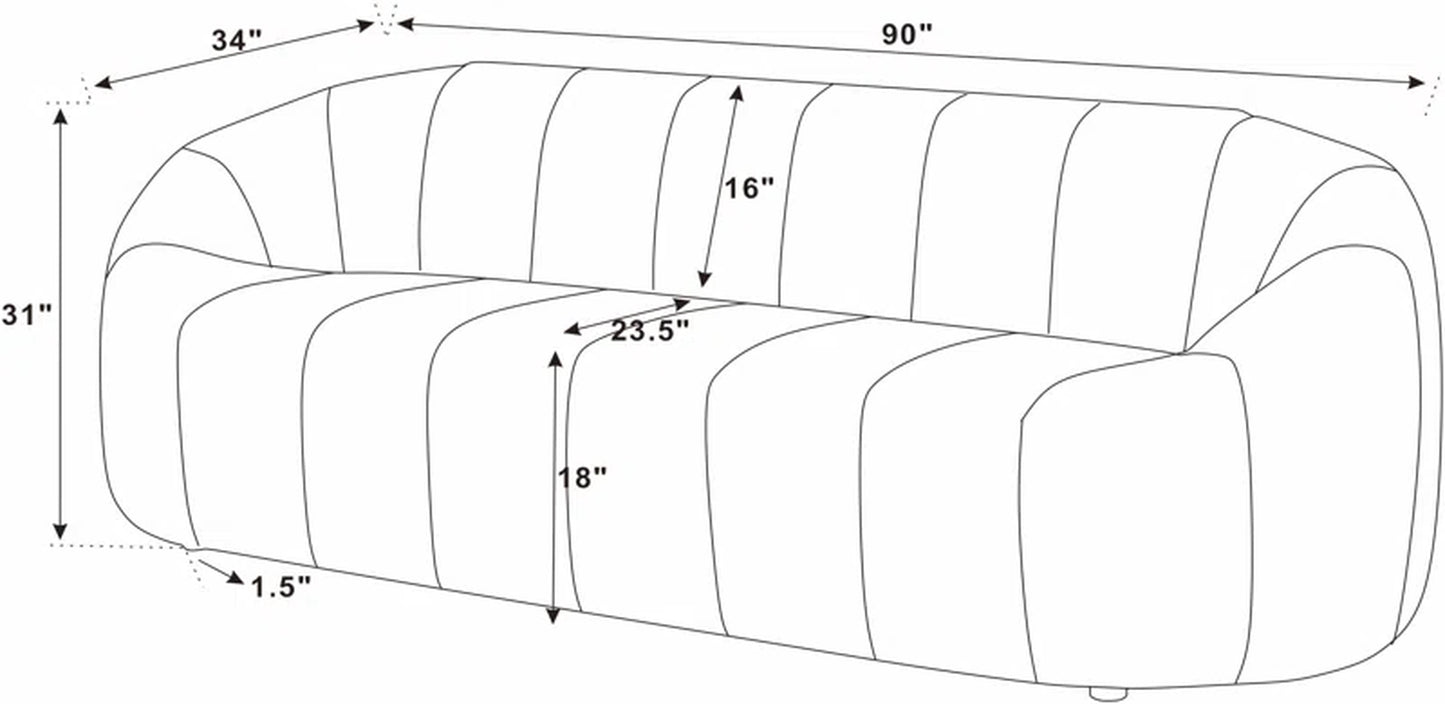 Merriex 90'' Upholstered Sofa Corduroy Couch