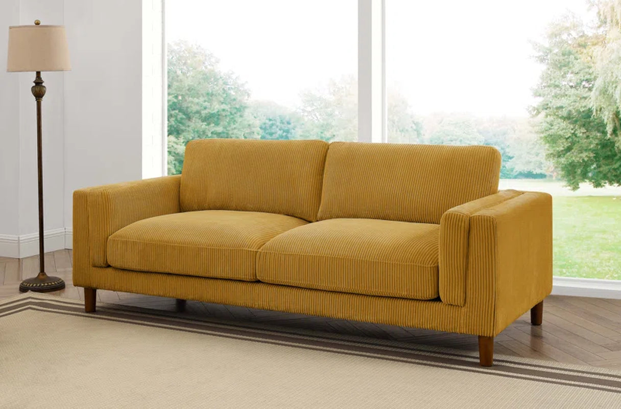 Larisey Elegance 87'' Upholstered Sofa Corduroy Couch