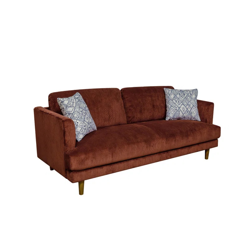 Mountain Majesty 81.5'' Colorado Red Upholstered Corduroy Sofa