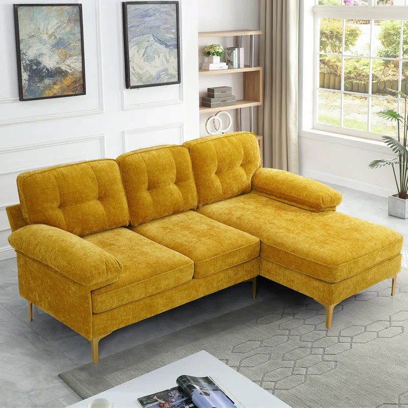 Seraphina 82.7'' Chenille Reversible Upholstered Sectional Sofa Chaise