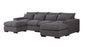 Elysian Retreat Linen Blend Sectional with 2 Ottomans