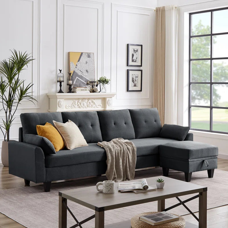 Linnzi FlexSpace 101'' Upholstered Sectional Sofa with Chaise