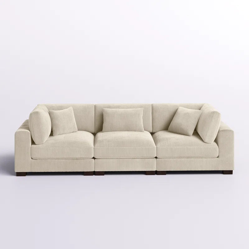 Assuntino Elegance 112'' Upholstered Sofa Corduroy Couch