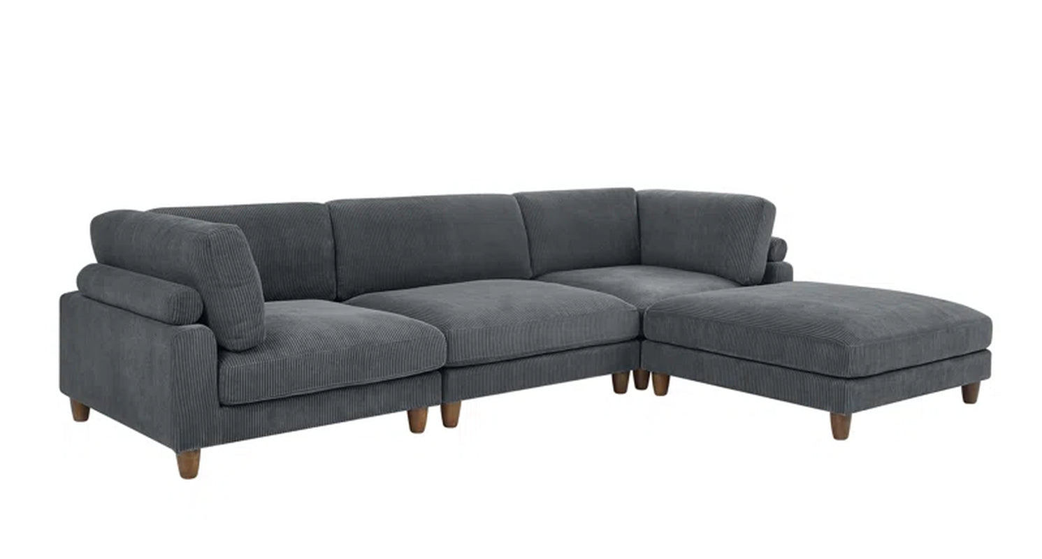 Barbarette Elegance Grey Corduroy Modular Sectional