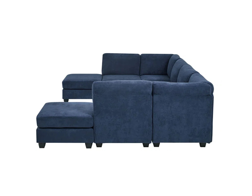 Serene Elegance 120" Wide Symmetrical Modular Sectional with Ottoman