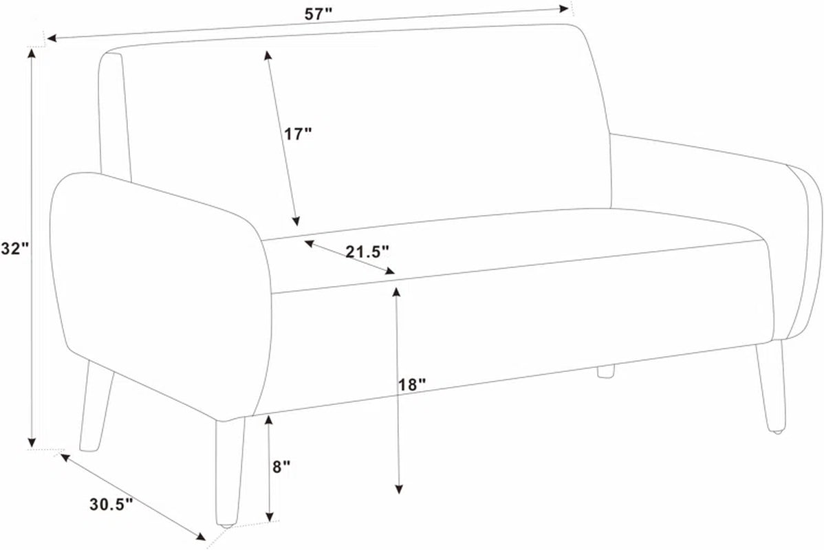 Paschall 57'' Upholstered Corduroy Loveseat