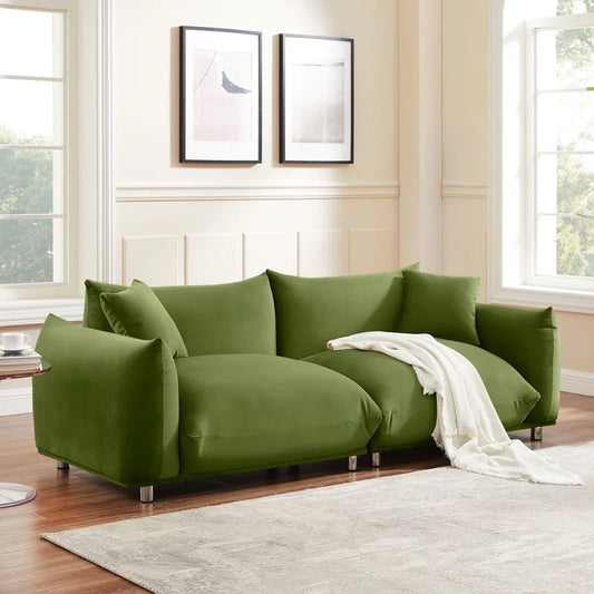 Strummer Enchanted Forest Green Corduroy Couch