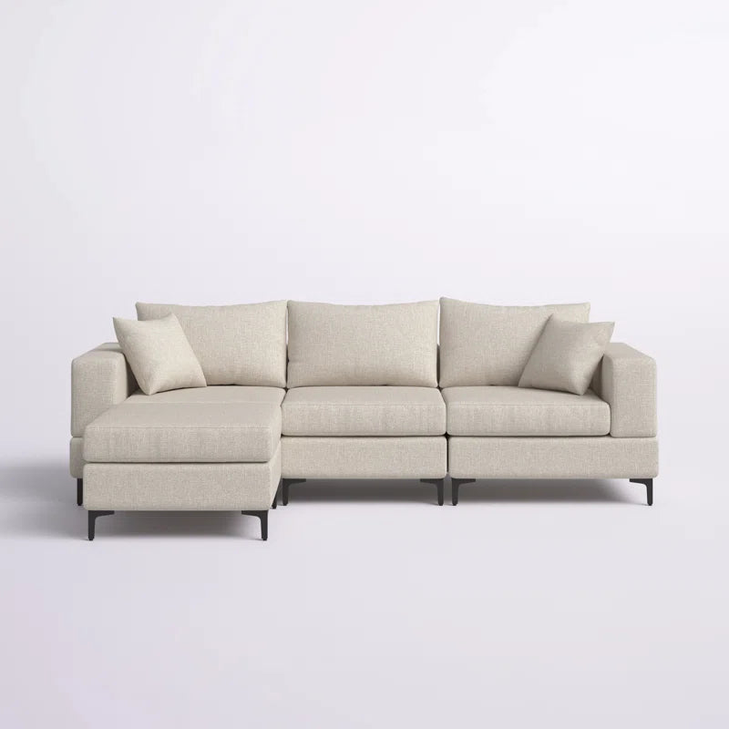 Aroosh Elegance 4-Piece Upholstered Sectional Corduroy Couch