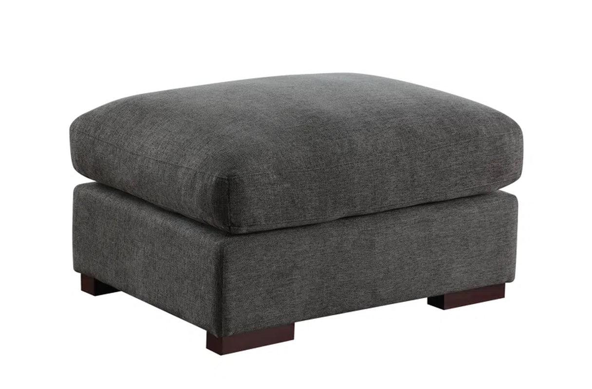 Elysian Retreat Linen Blend Sectional with 2 Ottomans