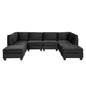 Serene Elegance 120" Wide Symmetrical Modular Sectional with Ottoman