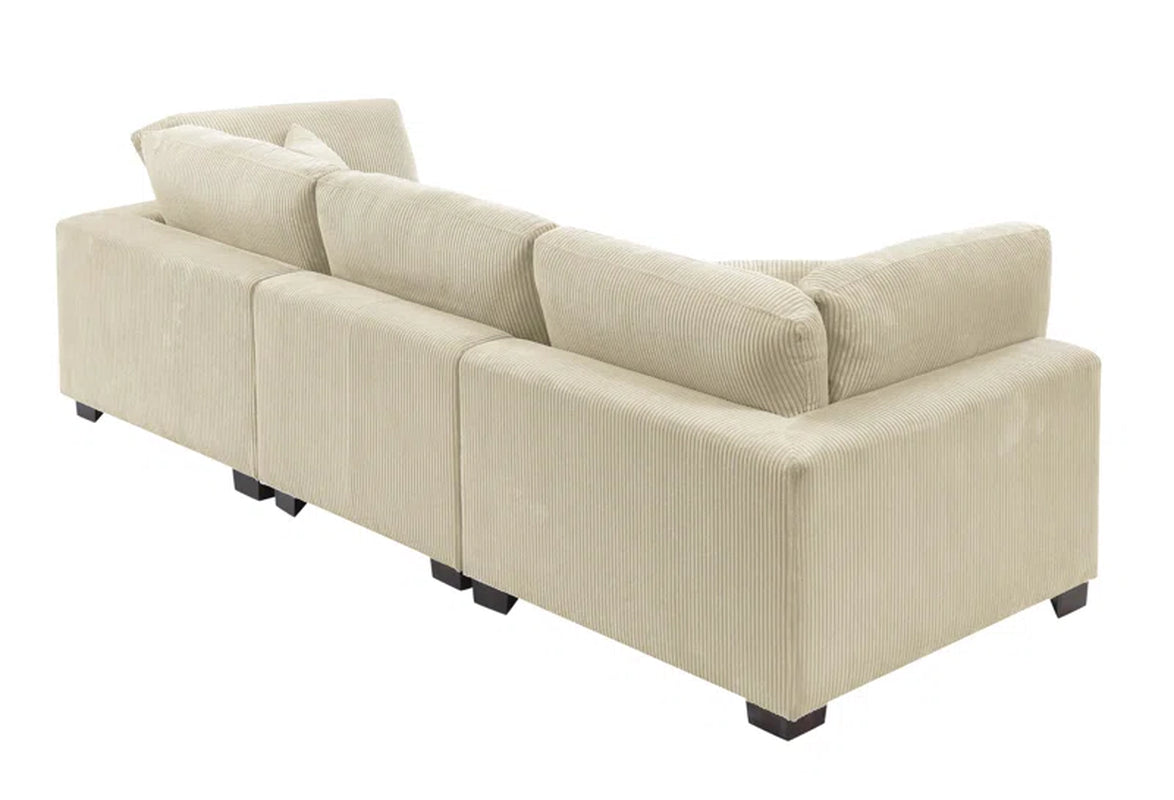 Assuntino Elegance 112'' Upholstered Sofa Corduroy Couch