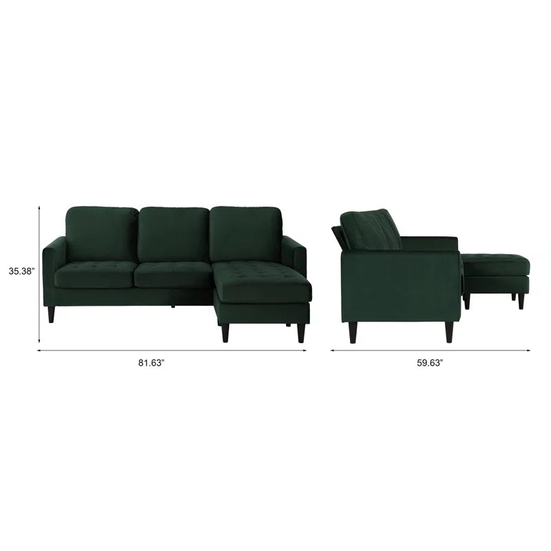 Strummer Enchanted Forest Green Corduroy Couch