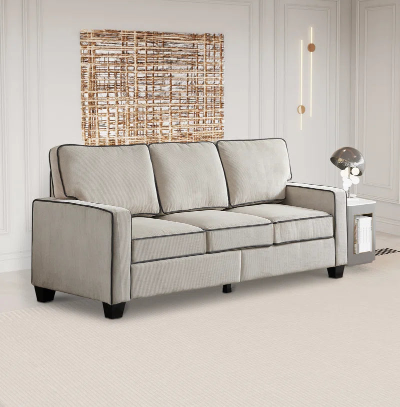 Francenia Elegance 81'' Upholstered Sofa Corduroy Couch