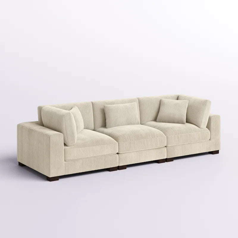 Assuntino Elegance 112'' Upholstered Sofa Corduroy Couch