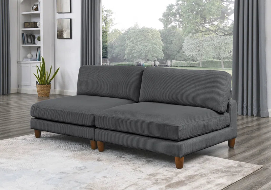 Zeus 89'' Upholstered Corduroy Loveseat