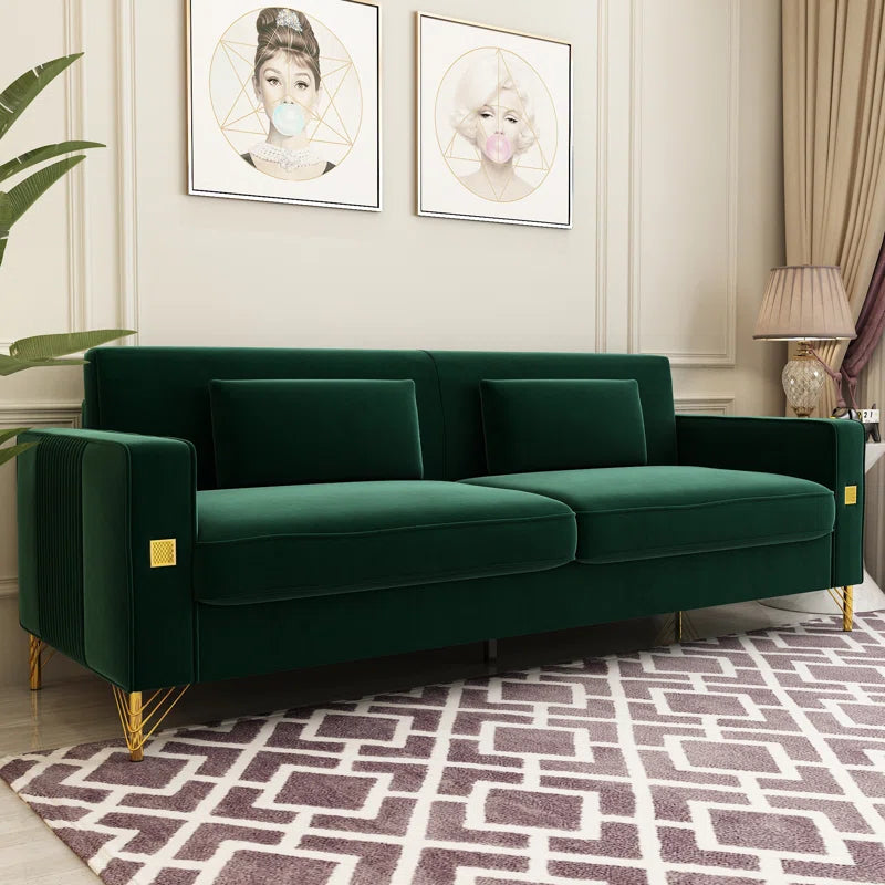 Deondry Majestic Green Corduroy Couch