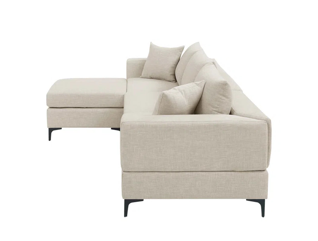 Aroosh Elegance 4-Piece Upholstered Sectional Corduroy Couch