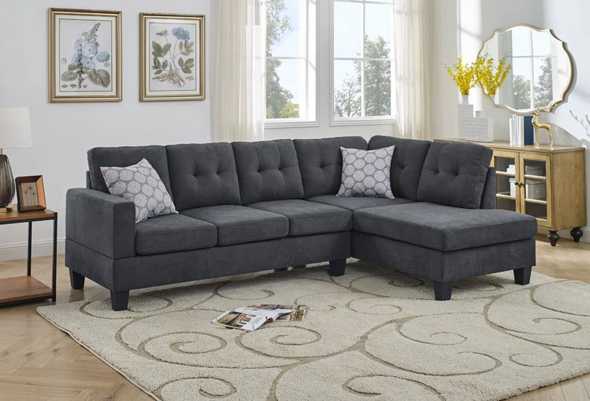 Adryel Elegance 2-Piece Sectional Corduroy Couch