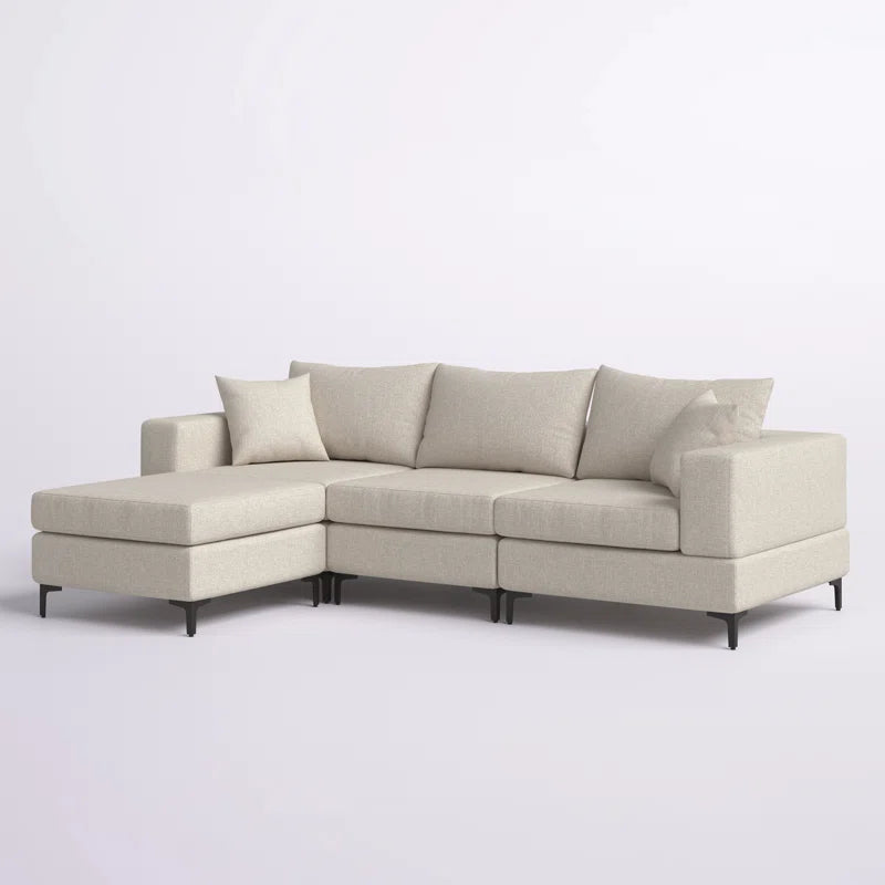 Aroosh Elegance 4-Piece Upholstered Sectional Corduroy Couch